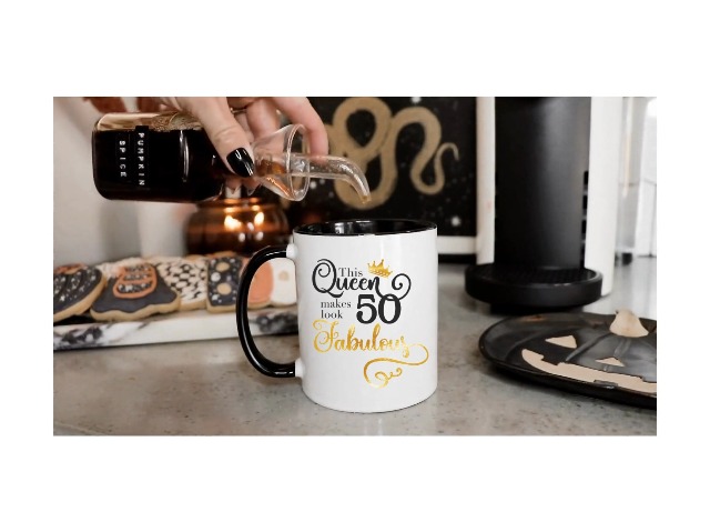 Amazon.com: YouNique Designs Queen 50th Birthday Coffee Mug for Women, 11  Ounces, 1971 Cup Gifts for Women Turning 50 Birthday Mug, 50 Year Old  Coffee Mug for Mom, 50 And Fabulous Cup,