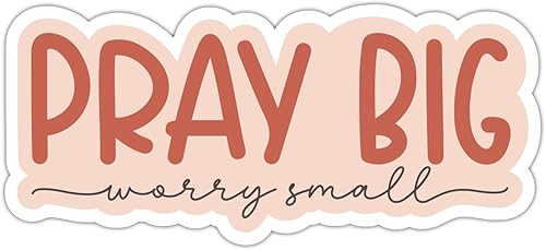 ZURRAM Calcomanía pequeña de vinilo impermeable Christian Faith Pray Big Worry con citas religiosas de Dios Jesús, calcomanías de oración para