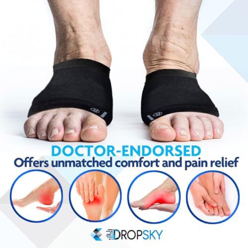 Arch Support, Flat Feet Arch Support Women and Men- Plantar Fasciitis Support Brace, Compression Arch Supports- Foot Arch Support for Flat Feet and Pain Relief, Arch Support Bands- 4 pieces, Black FSA