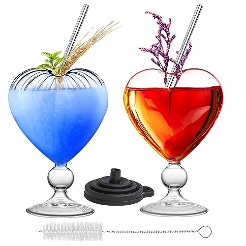 Juego de 2 vasos de cóctel transparentes de Martini en forma de c...