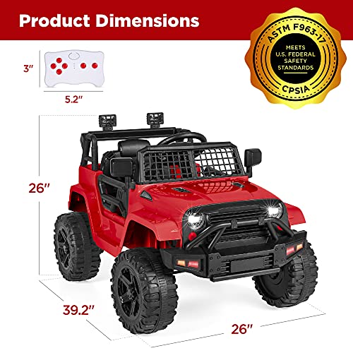 image for Best Choice Products 12V Kids Ride On Truck Car w/Parent Remote Contro