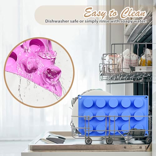 Image of HKNMTT 3Pcs Round Cylinder Small Silicone Molds 15-Cavity Soap Mold