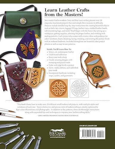Projects in Leather: Techniques, Patterns, and Step-by-Step Instructions for Making Over 20 Projects with Endless Variations (Fox Chapel Publishing) Braiding, Stitching, Adding Rivets, and More - Image 2