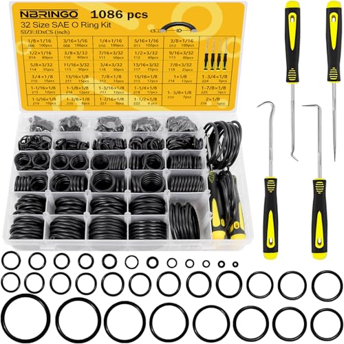 NBRINGO 1086 Piece SAE O-Ring Kit