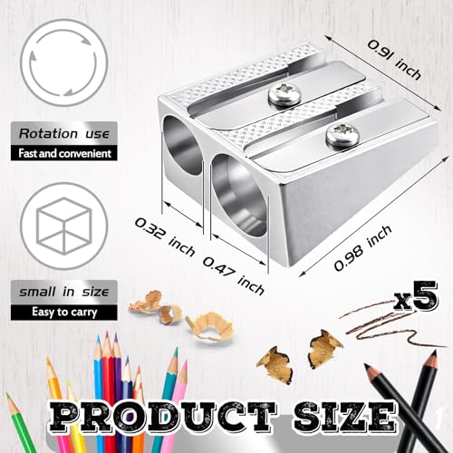 Image of Chuangdi 5 Pack Makeup Pencil Sharpener Plastic Lip Liner Pencil Eyeliner Sharpener Cosmetic Manual Tools for Eyeliner(Silver,Sloping No Lid)