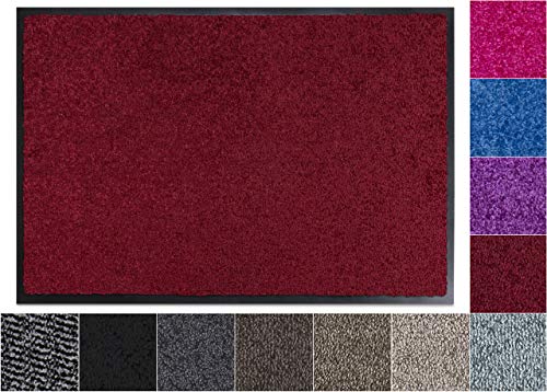Jan Max Tapis Anti-salissures - 8 Couleurs - paillasson avec 2900g/m2 PP Twisted Heatset Fibre - 2,4l/m2 Absorption d'humidité - Tapis de Course Propre 40 x 60 cm Rouge