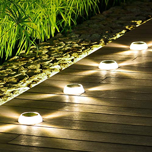 Preisvergleich Produktbild LXVY 4 LED Solarlandschafts Spotlights, IP67 Wasserdicht Solarbetriebenen Wandleuchten Solar Landschaftsbau Lichter Für Yard Garten Auffahrt Porch Walkway Pool Patio 4 Satz Gelb, Farbe,Color,1Pack