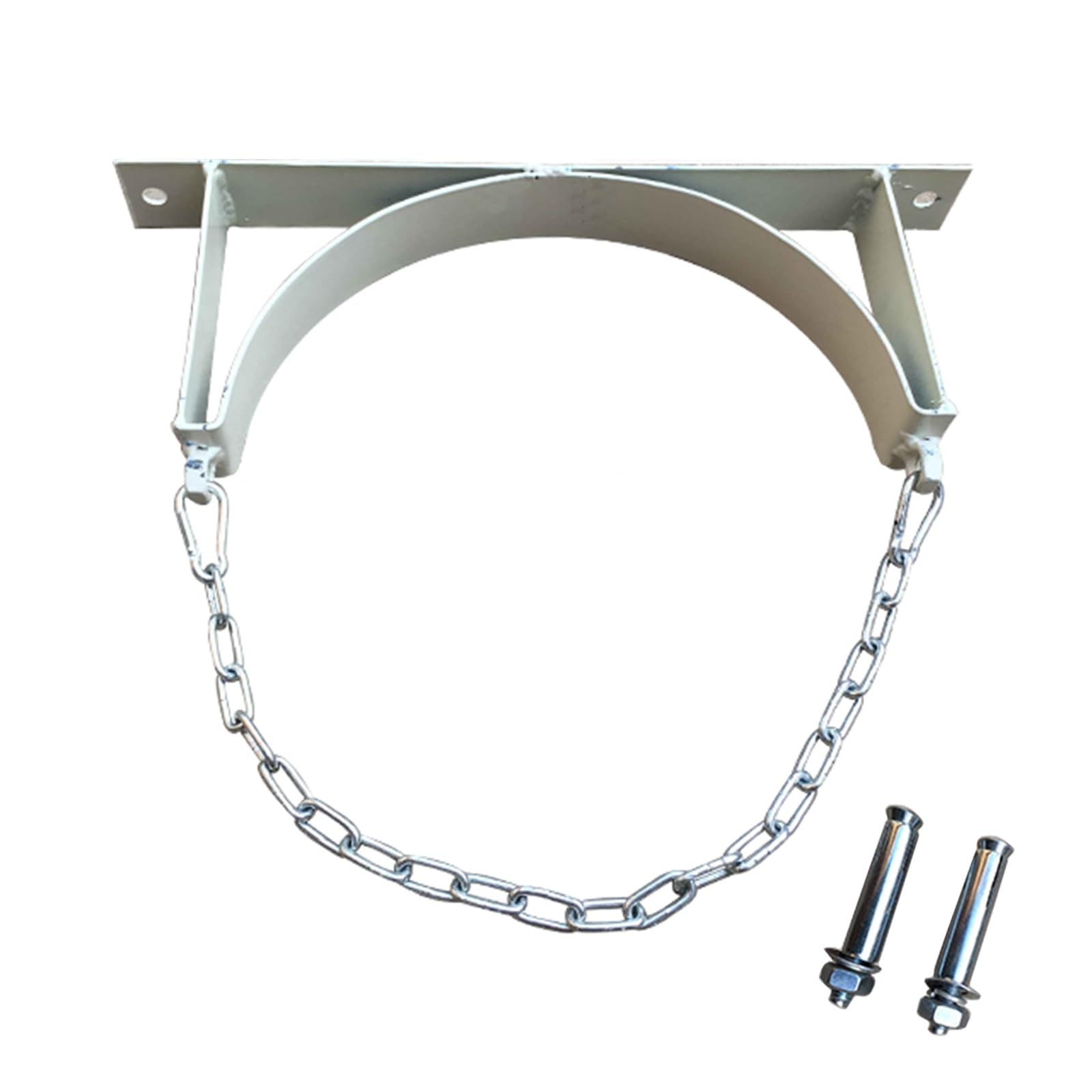 Genérico Soporte de Pared Resistente para bombonas de Gas de propano y oxígeno de 13 a 37 Pulgadas: Soporte de Acero Seguro con Cadena Protectora, Ideal para Botellas pequeñas (Blanco, 35 cm), Blanco