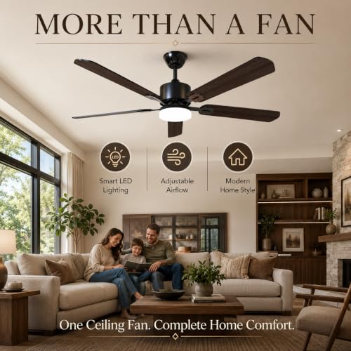 STANDLE 42 Inch Ceiling Fans with Lights and Remote Control Black - image 2