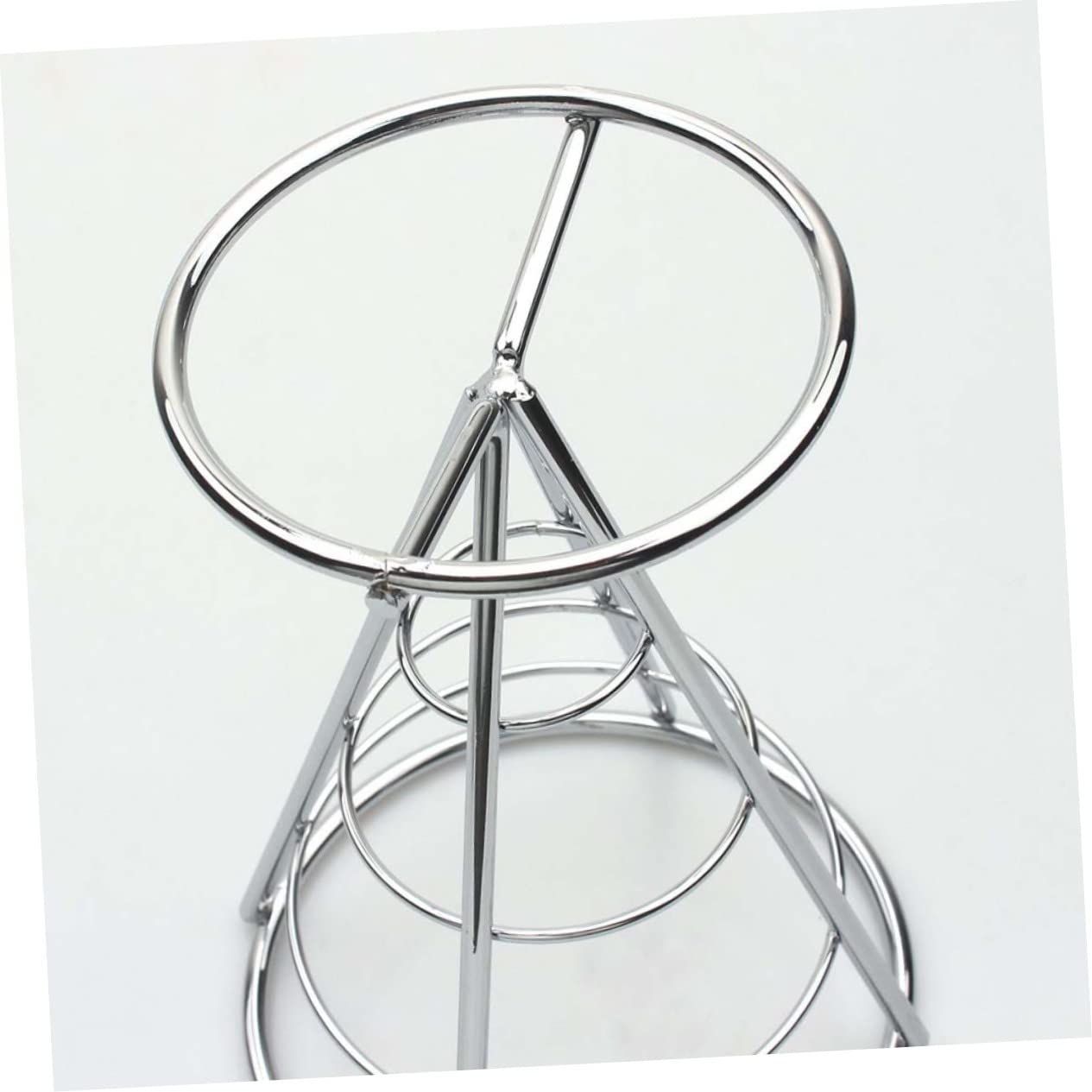 Garneck French Fry Basket Racks Fryer Baskets Iron Art Single-head Chips Rack Electroplated Silver for Dining