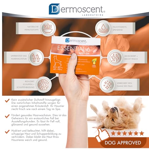 Innovative Hautpflegelösung für Hunde und kleine Haustiere | Feuchtigkeitsspendend, glänzend, kontrolliert Haarausfall, reduziert Gerüche und schützt mit natürlichen Inhaltsstoffen | 20-40 kg