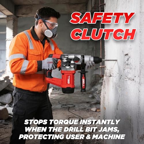 Image of IBELL IBL RH32-50 1500W Rotary Hammer Drill | 6J | SDS Plus 28mm Heavy Duty Concrete Drilling Machine | 950 RPM, 4500 BPM | 3 Mode Drill, Hammer & Chisel | Anti-Vibration | 4.9 kg - 6 Months Warranty