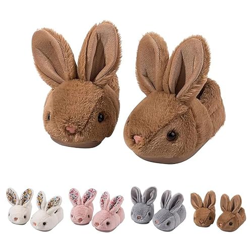 Toddler Kids Cartoon Bunny Plush House Slippers Boys Girls Fall Winter Flat Bottom Soft Warm Solid Slippers2