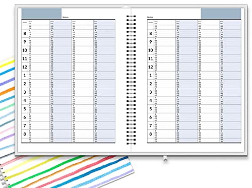Livro de compromissos não datado, agenda da StriveZen, 2021 2022, agenda de 4 colunas, diário, a hora, incrementos de 15 minutos, agendamento de caderno, 7' x 8-3/4', páginas de notas, bolsos, 128 páginas, capa laminada