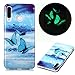 Produktbild Nadoli Hülle Leuchtend für Samsung Galaxy A40,Blau Schmetterling Muster Fluoreszierend Licht im Dunkeln Weich Dünn Gummi Handytasche Stoßfest Flexibel Schutzhülle Etui