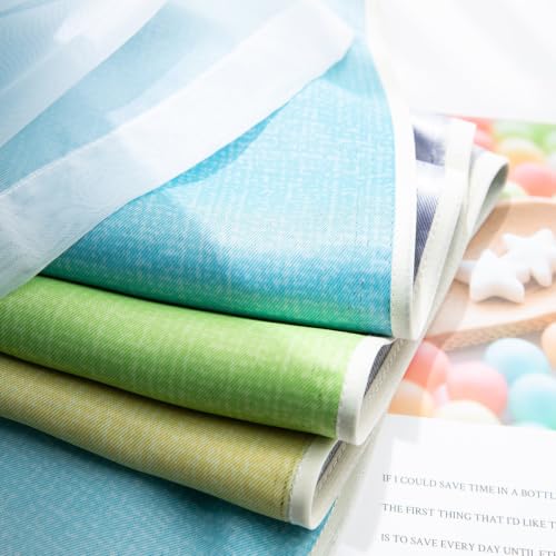 Cortina opaca verde de alta densidad textil y confección perforada elegante 5