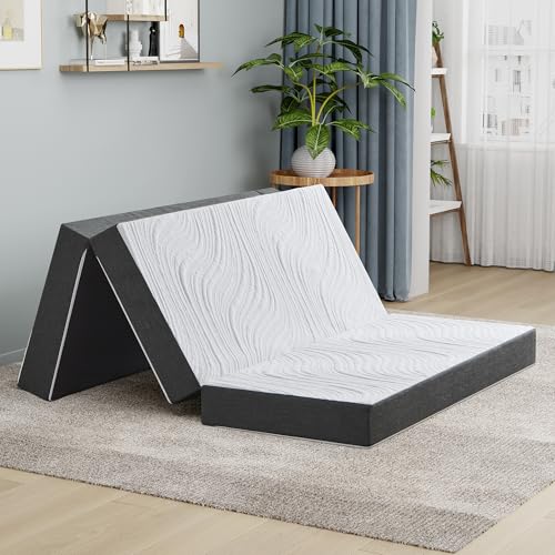Twirest Folding Mattress,135x190x15 Double Foldable Memory Foam Mattress With Portable...