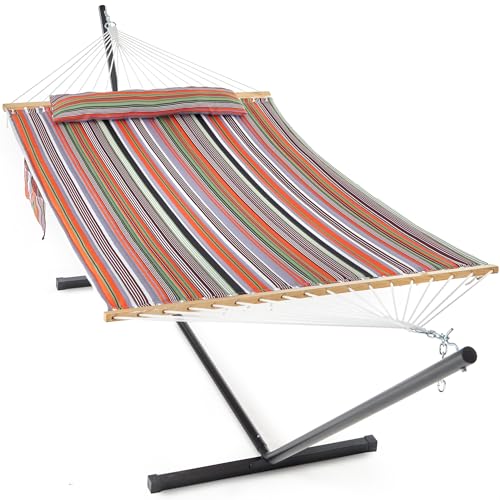 Image of GAFETE 2 Person Hammock with Stand for Outside, Heavy Duty Steel Stand