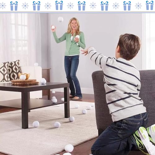 7cm Weiß Künstlicher Schneeball,20 Stück Plüsch Schneebälle Weihnachtsdekoration,Kunstschnee Werfer Schneeballschlacht Indoor für Kinder Erwachsene,Winter Weihnachtsbäume Deko Heimdekoration