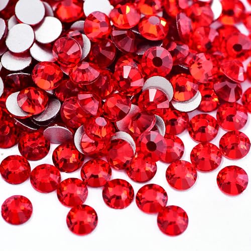 Image of 288pcs Flat Back Rhinestones Round Gems for Nail Art and Craft Glue Fix,Bedazzling Decorations SS34,7.2mm,0.28inches Lt.siam