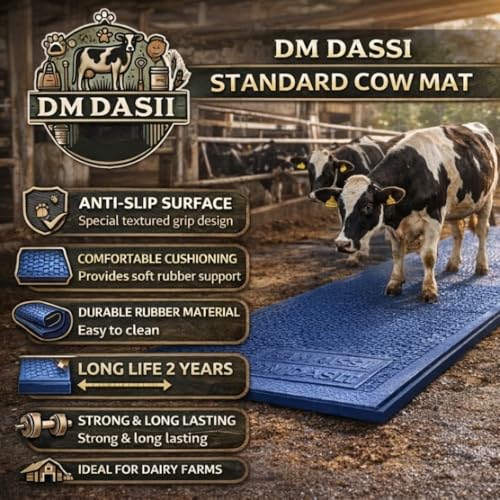 Image of DM DASII EVA Cow Mat for Dairy Farm | Anti-Slip Cattle Shed Flooring Mat for Cow & Buffalo | Heavy Duty Waterproof Livestock Mat | Comfortable, Shock Absorbent & Easy to Clean (Standard, Blue)