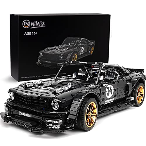 Weekly Top Sale Nifeliz Black Sports Car MH34 MOC Building Blocks and Engineering Toy, Adult Collectible Model Cars Kits to Build, 1:8 Scale Racer Model (3168 Pieces, Upgraded)