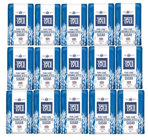 Granulated Sugar 1kg (Pack of 15) | Pure Cane Sugar for Baking, Cooking & Beverages | Perfect for Everyday Use | Packed by Saras Foods UK