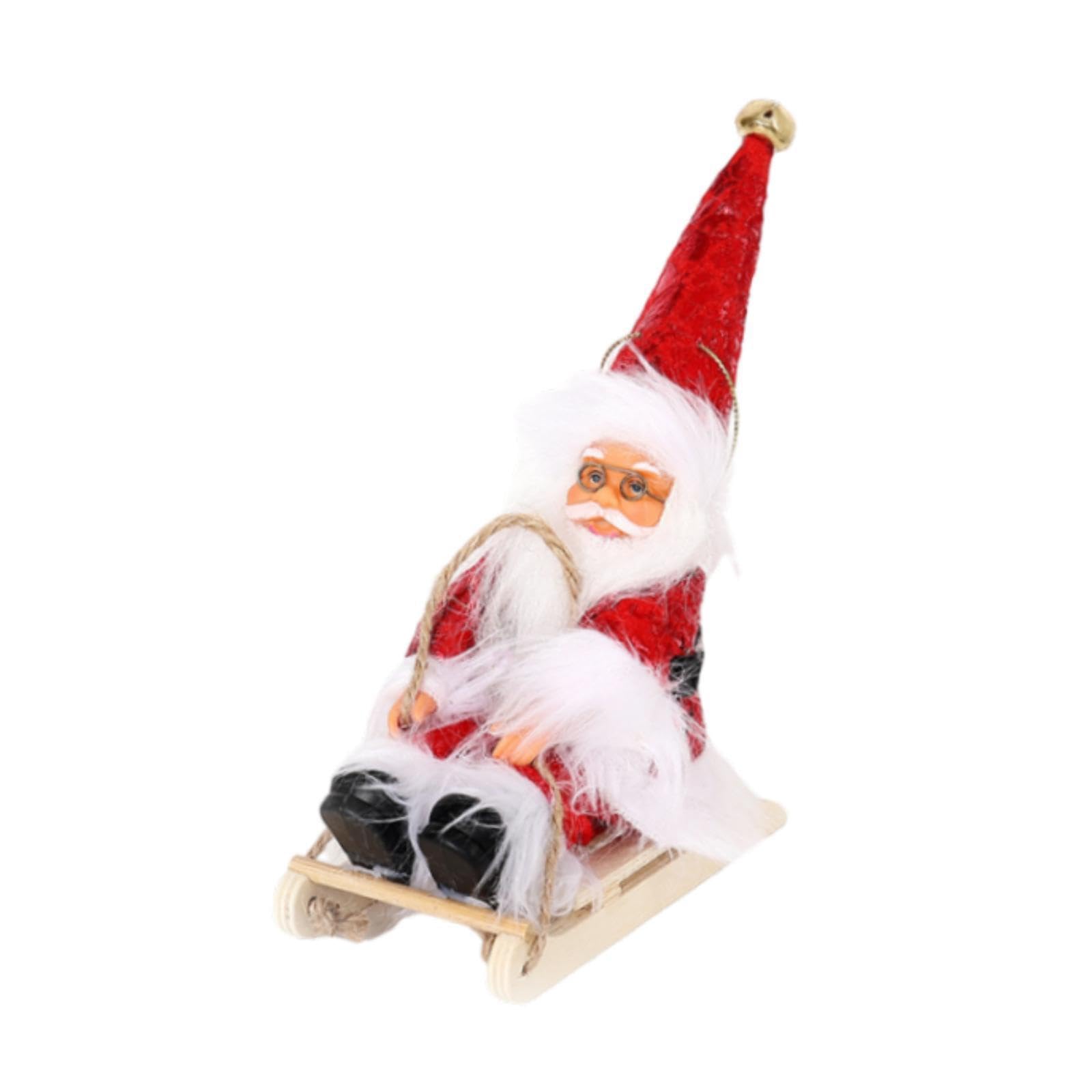 PIXZCSA Novelty Christmas Santa Claus Figurine Charming Addition To Festive Decor On Christmas Tree Or In Any Other Place As Ornament Xmas Santa Claus Father, Red, 6.5x13.5x19cm
