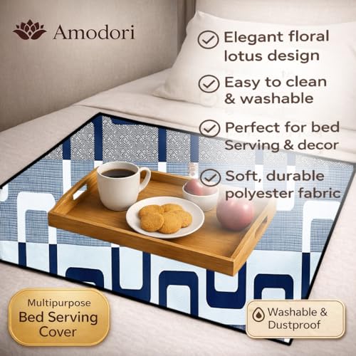 Image of Waterproof Bed Server Mat /Food Mat /Bedsheet Protector | Reversible | 2-Layer Heavy Material | Multi-Purpose Place Mat (Colour & Print May Vary) (geometric-16)