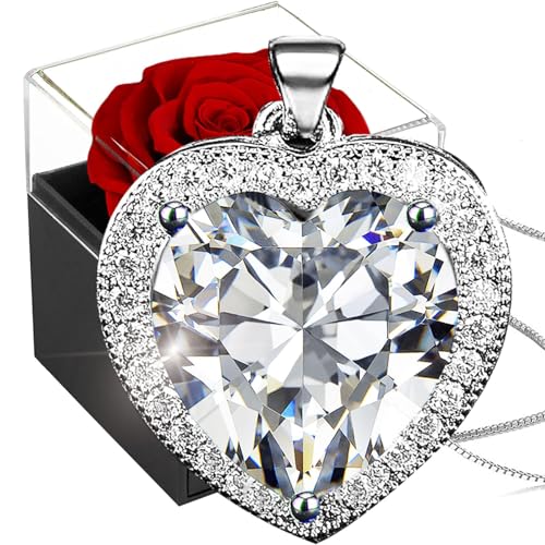 SWEETIME Ewige Rot Rose,Konservierte Echte Rose Infinity Rosenbox Geschenk Zum Muttertag Valentinstag Weihnachten Ehefrau Frauen Großmutter Geburtstag Geschenk