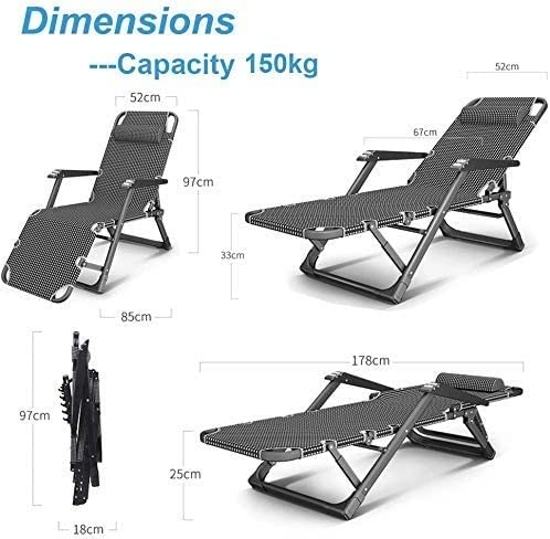 Chaise zéro gravité inclinable et pliante extérieure ergonomique