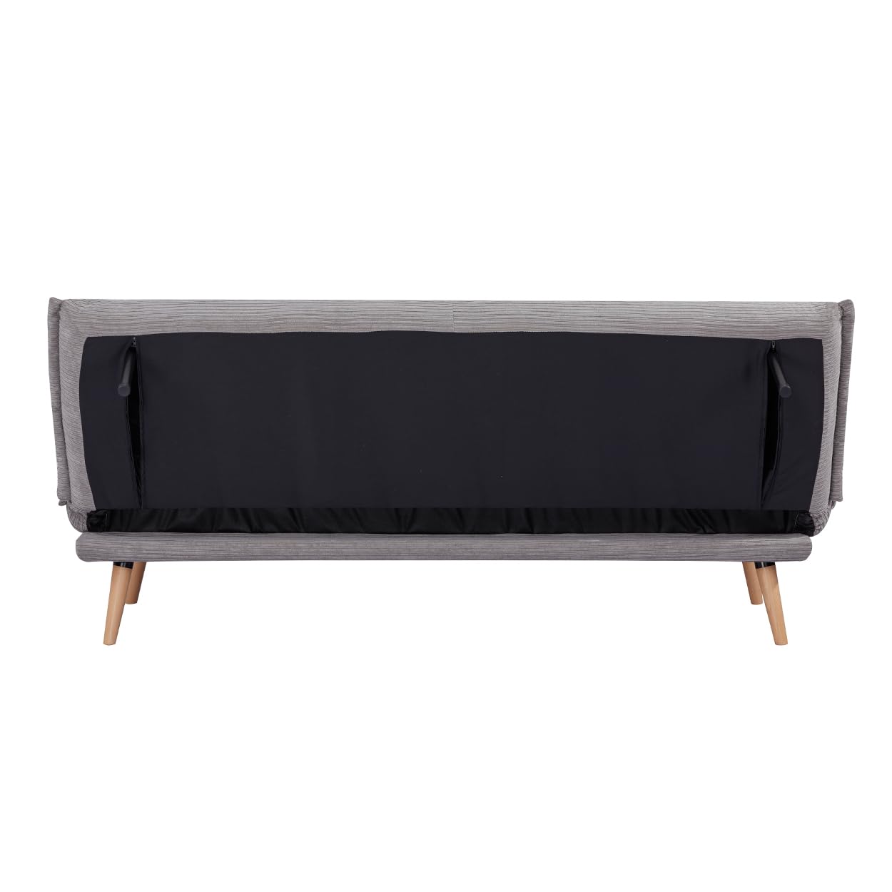 EVERGREENWEB - Divano Clic Clac trasformabile in materasso |Divano Letto 3 posti Stile Scandinavo Design moderno | Divanoletto imbottito con piedini a scomparsa e piedi in Legno | Click Velvet Grigio