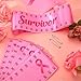 Tigeen 24 Pcs Breast Cancer Survivor Sash Breast Cancer Awareness Pink Ribbon Survivor Sash 63 Inch Long Pink Breast Cancer Party Favors Supplies for Decorations(Ribbon)