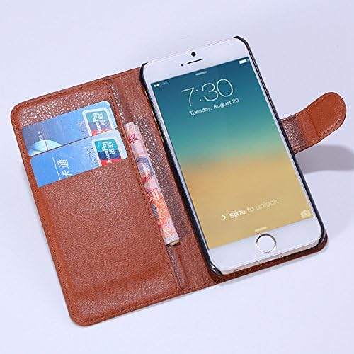 FSH Tech iPhone 6 Case Wallet Leather TPU 4.7 inches Not Fit For iPhone 6 Plus (Brown)