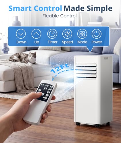 Image of 10,000 BTU Portable Air Conditioner, 4-in-1 AC Unit Cools 450 Sq.Ft, Quiet Air Conditioner with Dehumidifier & Fan, LED Display, Remote, 24H Timer, Window Kit for Bedroom Office Dorm