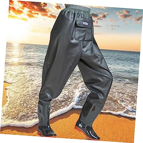 Pantalones de vadeador de PVC cómodos Hemobllo transpirables para pesca al aire libre 6