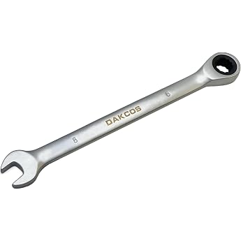 DAKCOS Combination Ratchet Wrench 8 mm Metric Ratchet Combination Spanner