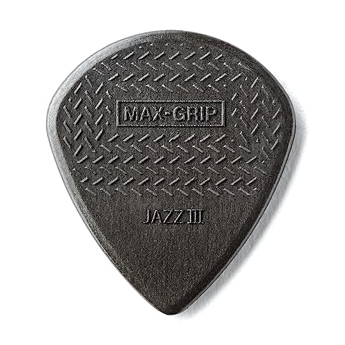 Dunlop 471R3C Max Grip Jazz III Nylon Guitar Picks, 24-Pack