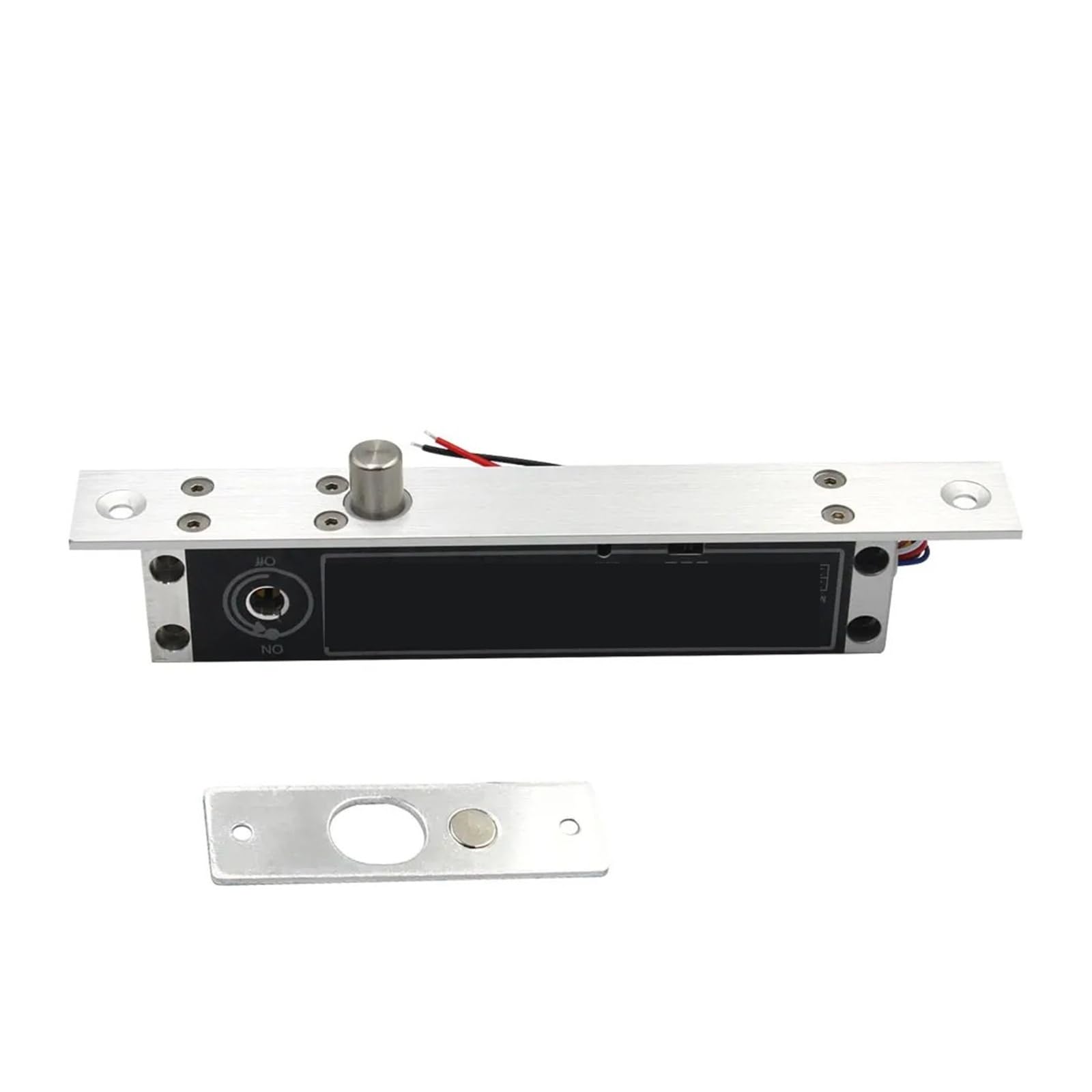 DC 12 V ausfallsicheres Elektrozylinder-Bolzenschloss mit Kegelriegel, mechanischer Schlüssel, einstellbares Zeitrelais, Türkontakt, 6 Kabel