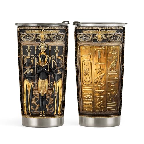 20oz Ancient Egypt Symbols Coffee Tumbler, Coffee Thermos for Men, Ancient Egypt Mythology Egypt Tumbler Cup with Lid, Stainless Steel Double Wall Vacuum Insulated Travel Coffee Mug