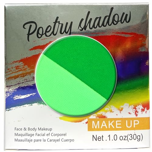 Maquilhagem facial e corporal profissional | pintura de cor profissional | pintura facial para crianças, adultos, disfarces, festivais, Halloween 30G (2 verde - 1)