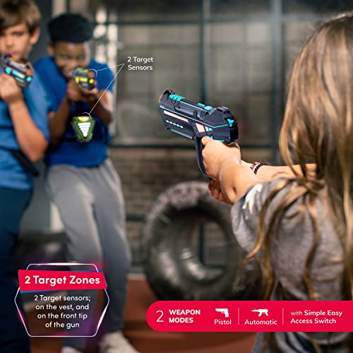 Rechargeable Laser Tag For Kids, Teens & Adults - Blasters & Vest Sensors - Fun Ideas Age 8+ Year Old Cool Gifts & Toys - 4 Set - Lazer Teen Boy Games - Boys & Girls Outdoor Teenage Group Activities #TOP5
