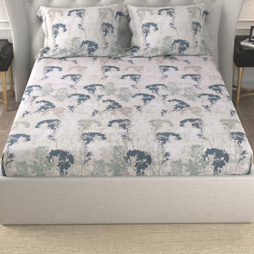 Image of Cloth Fusion Glace Cotton Elastic Fitted Bedsheet King Size 78x72 inch