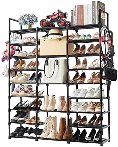 Mavivegue 9 Tiers Shoe Rack Tall Shoe Organizer Shoe Storage 50 Pairs Vertical Shoe Shelf Large Shoe Rack Organizer Stackable Shoe Racks for Entryway, Closet, Garage, Bedroom,Cloakroom