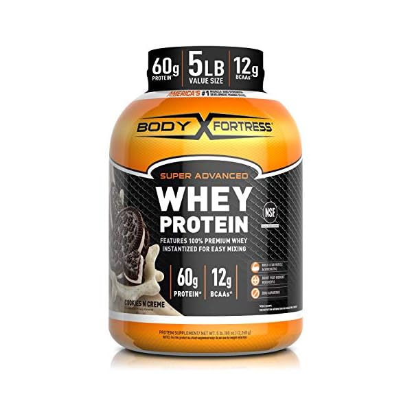 Body Fortress Whey Protein Powder 5 lb, Cookies n Creme