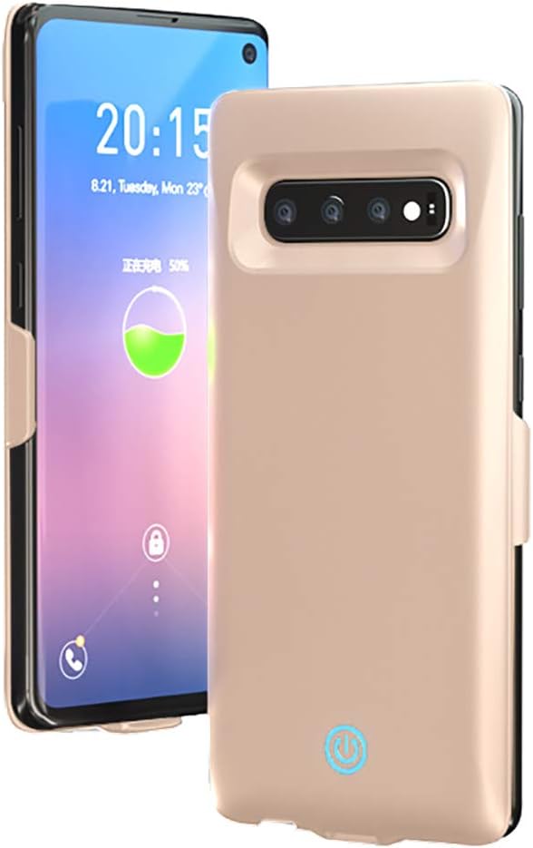 Battery Case for Galaxy S10E, HONTECH Galaxy S10E Battery Case, 7000mAh Portable Charger Rechargeable Portable Charging Protective Cover, Gold
