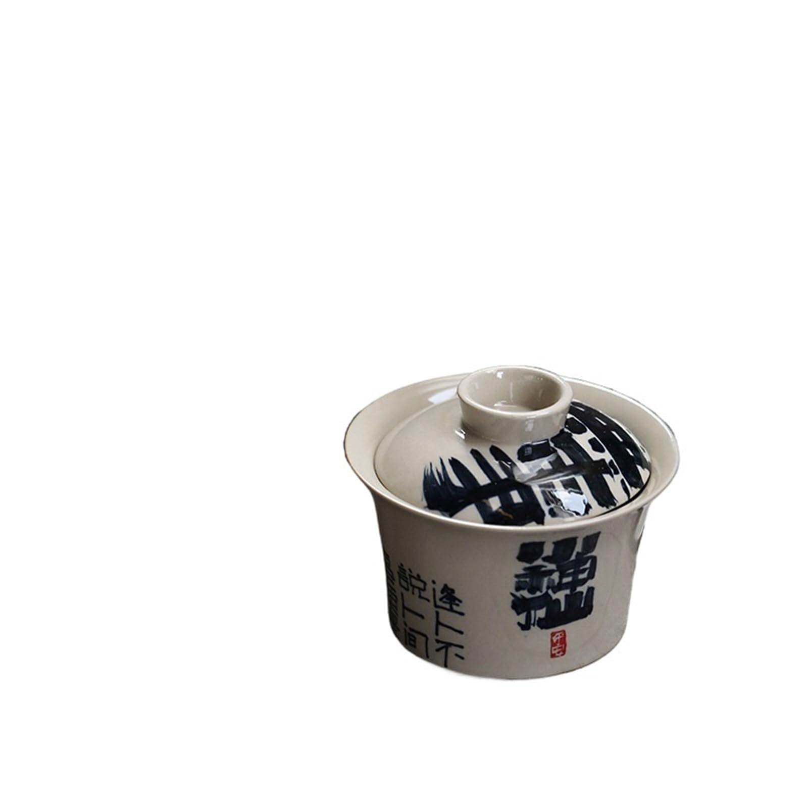 130 ml vintage odręcznie napisany mały nieśmiertelny Gaiwan retro trawa drewno szara herbata Tureen domowa pokrywa do robienia herbaty miska do herbaty rzemiosło