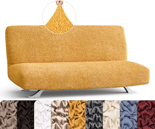 PAULATO-BY-GAICO-Futon-Cover-Armless-Couch-Cover-Sofa-Bed-Slipcover-Without-Armrest-Soft-Fabric-Covers-1-Piece-Form-Fit-Stretch-Futon-Protector-for-Kid-Pet-Microfibra-Mango PAULATO BY GAICO Futon Cover Armless Couch Cover Sofa Bed Slipcover Without Armrest Soft Fabric Covers 1 Piece Form Fit Stretch Futon Protector for Kid Pet Microfibra Mango