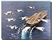 Military Jets Flying By Navy Aircraft Carrier USS George Washington Aviation Art Print Poster (16x20)