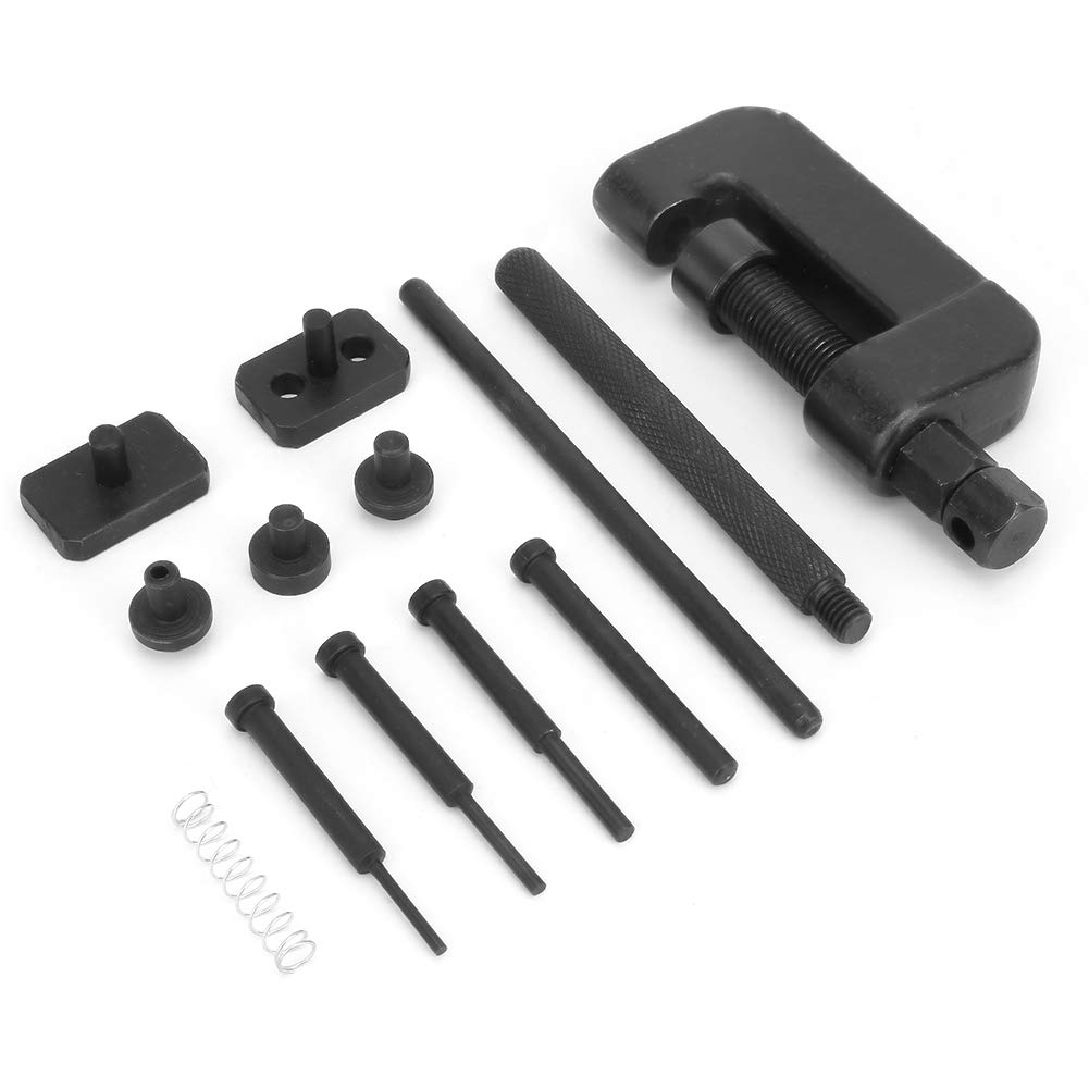 Interruttore a catena, strumento per catena, set di strumenti manuali per rivettatura per rottura catena del motociclo, kit di strumenti di riparazione per rivettatura a collegamento divisore per bici
